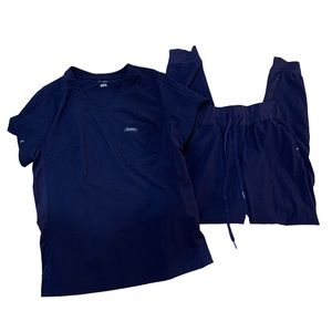 Jaanuu Navy Scrub Set sz S bottoms, M Top